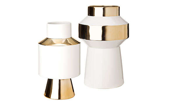 Vase Object White & Gold 1